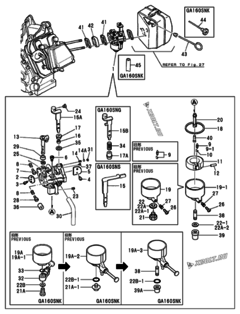 Двигатель Yanmar GA160SNG, узел -  Карбюратор 
