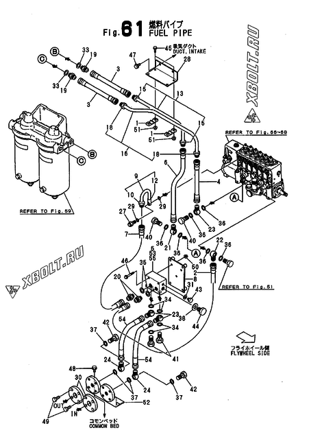  Топливопровод двигателя Yanmar 6LAALCDT(C04