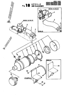  Двигатель Yanmar 6HALG, узел -  Воздушный фильтр 