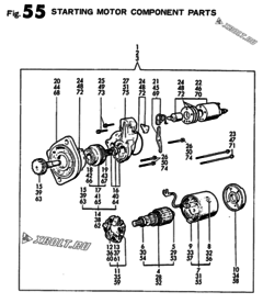  Двигатель Yanmar 4TN82E-S, узел -  СТАРТЕР 