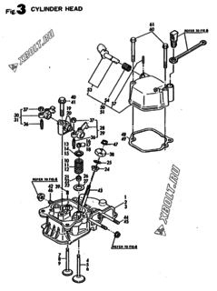  Двигатель Yanmar L60E-DGMO, узел -  Головка блока цилиндров (ГБЦ) 