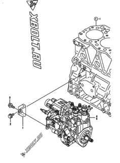  Двигатель Yanmar 3TNV82A-DSA, узел -  Топливный насос высокого давления (ТНВД) 