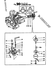  Двигатель Yanmar YSG3006, узел -  Карбюратор 