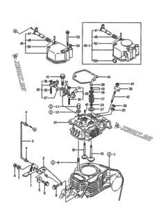  Двигатель Yanmar 2700E5(E)BG1, узел -  Головка блока цилиндров (ГБЦ) 
