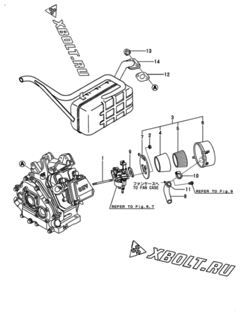  Двигатель Yanmar GA160ARDGS, узел -  Воздушный фильтр и глушитель 