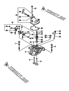  Двигатель Yanmar L70V6-VEH, узел -  Головка блока цилиндров (ГБЦ) 