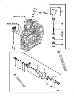  Двигатель Yanmar L70N6-ME, узел -  Топливный насос высокого давления (ТНВД) 
