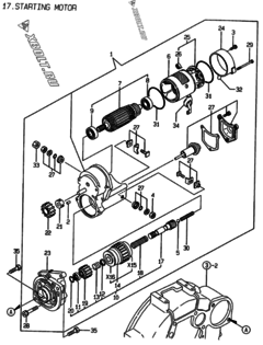  Двигатель Yanmar 3TNE84T-EMP, узел -  Стартер 