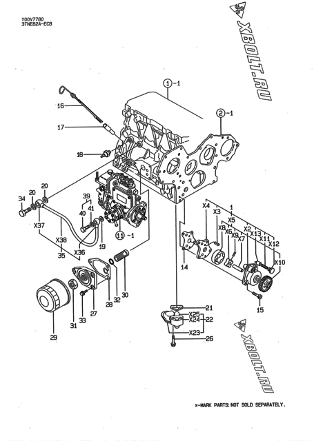  Система смазки двигателя Yanmar 3TNE82A-ECB