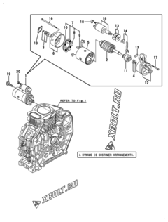  Двигатель Yanmar L70V6EN9C9EAMA, узел -  Стартер 