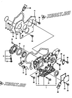  Двигатель Yanmar 3TNV88-SZY, узел -  Корпус редуктора 