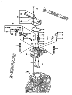  Двигатель Yanmar L70N5-METMRYI, узел -  Головка блока цилиндров (ГБЦ) 