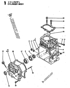  Двигатель Yanmar GE36E-DPKH, узел -  Корпус блока цилиндров 