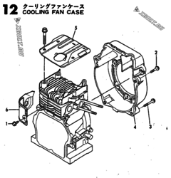  Двигатель Yanmar GE36E-DPK, узел -  Корпус вентилятора охлаждения 