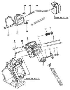  Двигатель Yanmar GA120S, узел -  Головка блока цилиндров (ГБЦ) 