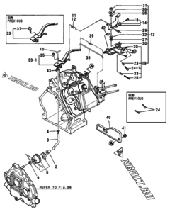  Двигатель Yanmar GA160D, узел -  Регулятор оборотов и прибор управления 