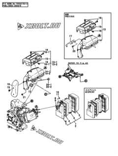  Двигатель Yanmar GA280D, узел -  Воздушный фильтр и глушитель 