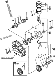  Двигатель Yanmar GA300D, узел -  Коленвал, поршень и распредвал 