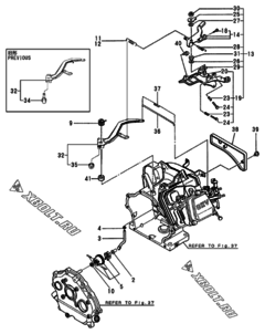  Двигатель Yanmar GA280D, узел -  Регулятор оборотов и прибор управления 