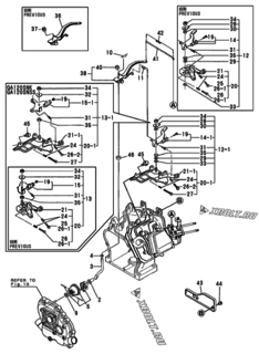  Двигатель Yanmar GA120SNS, узел -  Регулятор оборотов и прибор управления 