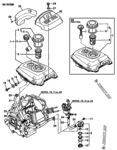  Двигатель Yanmar GA160SNK, узел -  Топливный бак и топливопровод 