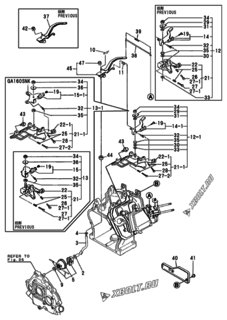  Двигатель Yanmar GA160SNK, узел -  Регулятор оборотов и прибор управления 