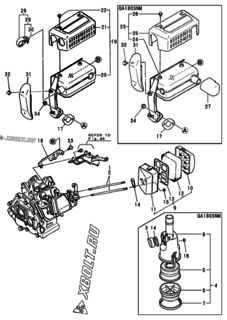  Двигатель Yanmar GA180SNM, узел -  Воздушный фильтр и глушитель 
