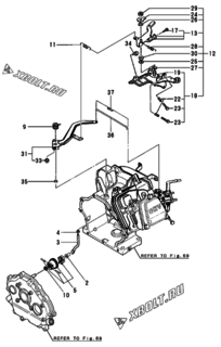  Двигатель Yanmar GA240SNS, узел -  Регулятор оборотов и прибор управления 