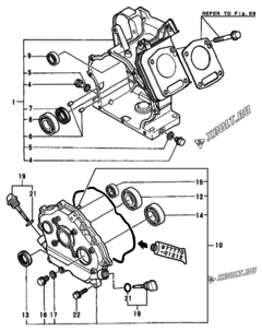  Двигатель Yanmar GA280SNR, узел -  Блок цилиндров 