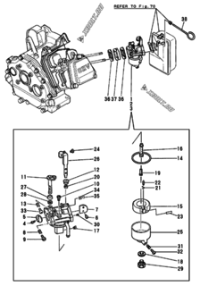  Двигатель Yanmar GA280SNM, узел -  Карбюратор 
