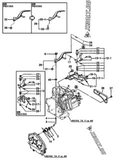 Двигатель Yanmar GA280SNR, узел -  Регулятор оборотов и прибор управления 