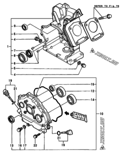  Двигатель Yanmar GA300SNR, узел -  Блок цилиндров 