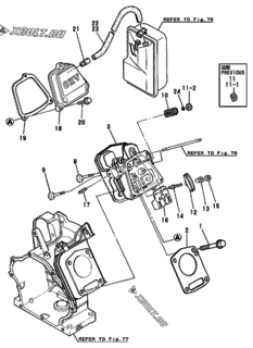 Двигатель Yanmar GA300SNR, узел -  Головка блока цилиндров (ГБЦ) 