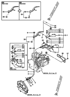  Двигатель Yanmar GA300SNS, узел -  Регулятор оборотов и прибор управления 