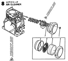  Двигатель Yanmar GE50E-D, узел -  Воздушный фильтр 