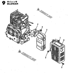  Двигатель Yanmar GE50E-DH, узел -  Глушитель 