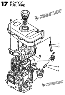  Двигатель Yanmar GE50E-DH, узел -  Топливопровод 