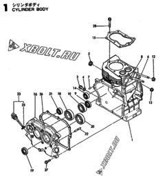 Двигатель Yanmar GE70E-S, узел -  Корпус блока цилиндров 