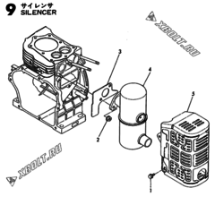  Двигатель Yanmar GE70E-S, узел -  Глушитель 