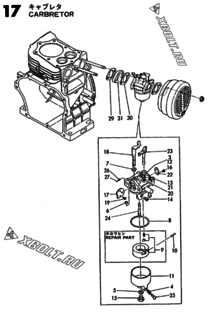  Двигатель Yanmar GE70E-S, узел -  Карбюратор 