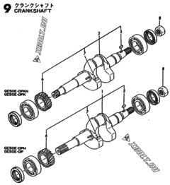  Двигатель Yanmar GE50E-DPKH, узел -  Коленвал 