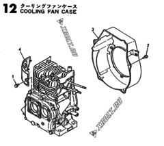  Двигатель Yanmar GE50E-DP, узел -  Корпус вентилятора охлаждения 