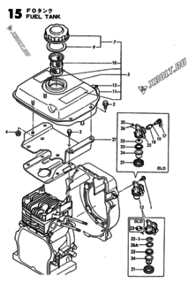  Двигатель Yanmar GE36E-DH, узел -  Топливный бак 