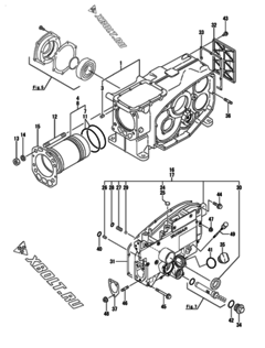  Двигатель Yanmar TF110ML-IS, узел -  Блок цилиндров 
