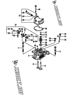  Двигатель Yanmar L100N6-GEWYYI, узел -  Головка блока цилиндров (ГБЦ) 