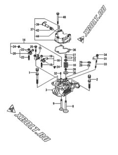  Двигатель Yanmar L100V6-METMYI, узел -  Головка блока цилиндров (ГБЦ) 