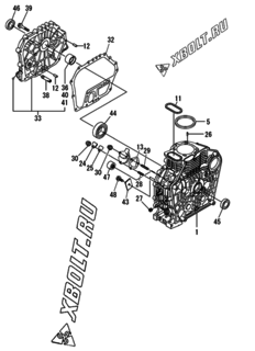  Двигатель Yanmar L70V6-MTMYI, узел -  Блок цилиндров 