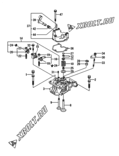  Двигатель Yanmar L70V6-MTMYI, узел -  Головка блока цилиндров (ГБЦ) 