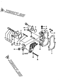  Двигатель Yanmar 3TNM74F-NGGE, узел -  Регулятор оборотов 
