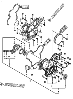  Двигатель Yanmar 3TNV80F-NGGE, узел -  Корпус редуктора 